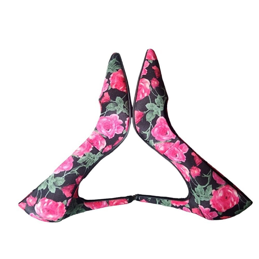 Christian Siriano Floral Pointed Toe Pump Pink Black Women's 10 - Picture 8 of 15